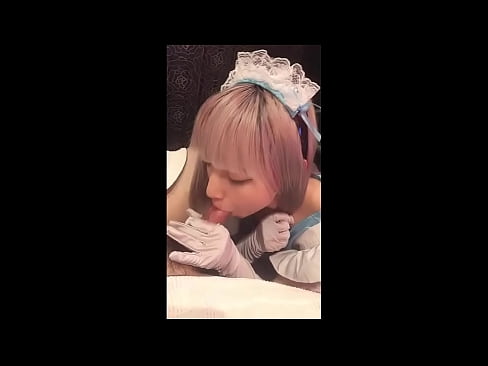 ❤️ 日本のアイドル「まゆか」、フレンチメイドのコスプレ、その1、ローションでフェラチオ、自慰行為 ️  at us ❌️❤